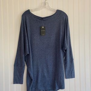 Lucky Brand bat wing style blue top SIZE MEDIUM
